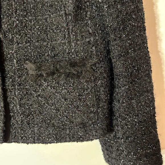 ALFANI WOOL BLEND BLACK METALLIC TWEED WOMEN’S JACKET/BLAZER SIZE 14 - Picture 9 of 10